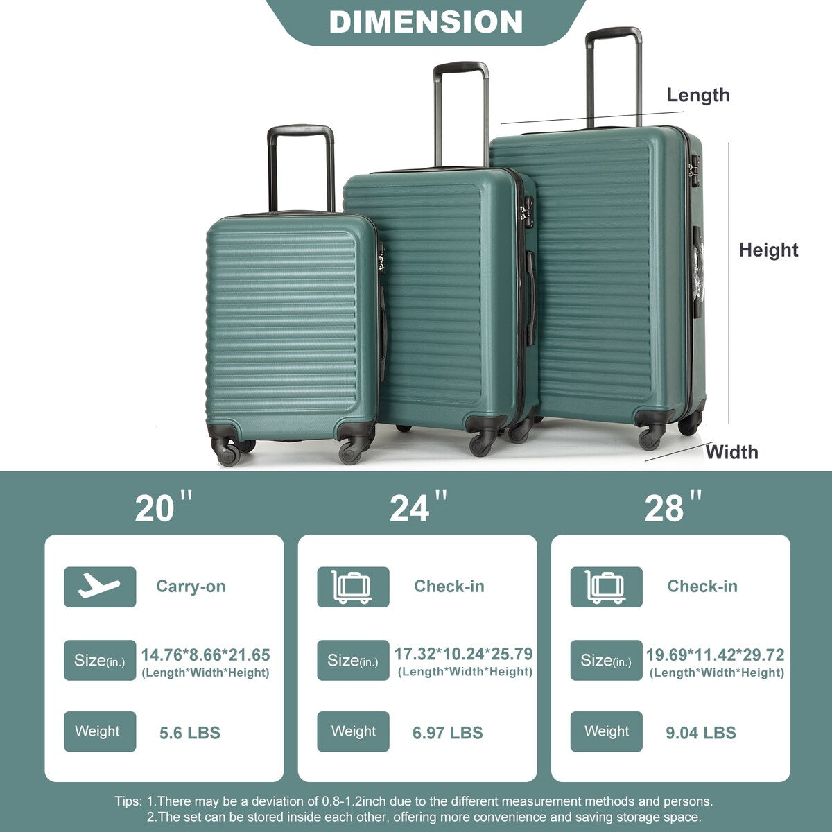 3 Piece Luggage Sets Suitcase/Trunk /Check-in Luggage /Carry-on Luggage