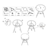 3-Piece Outdoor Acapulco Chair Set,Oval Weave Chair with Steel Frame