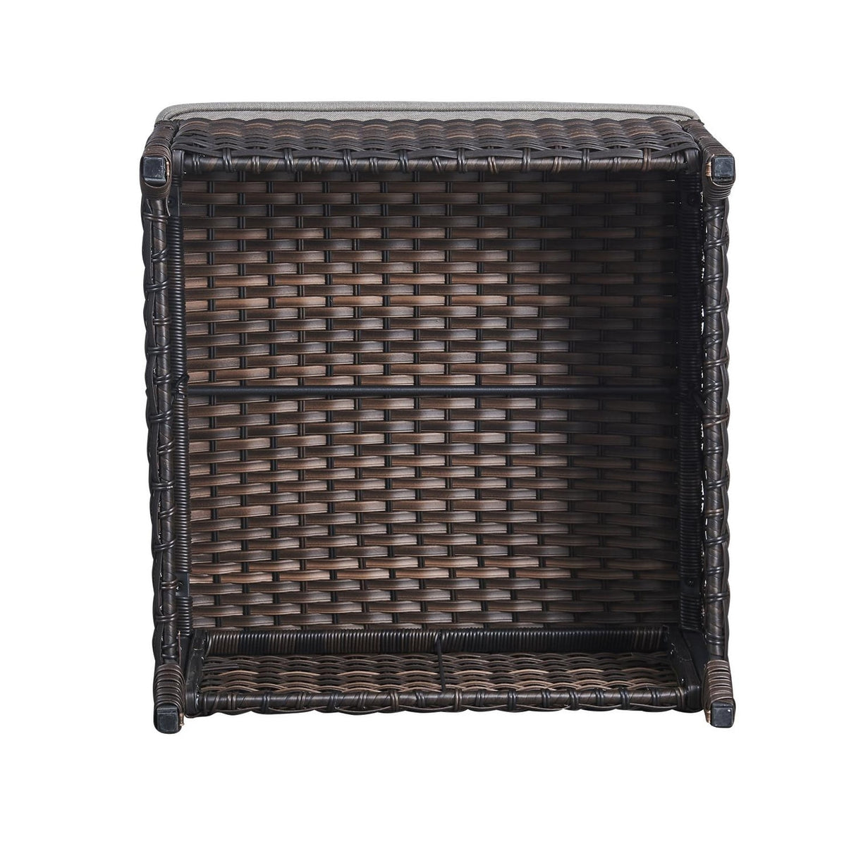 Gymojoy 3-Piece Outdoor Patio High-back Wicker Sectional Ottoman Set