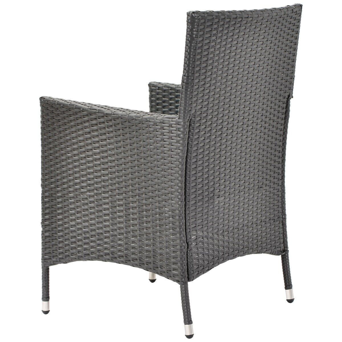 3-Piece Outdoor Rattan Conversation Set with Tempered Glass Table
