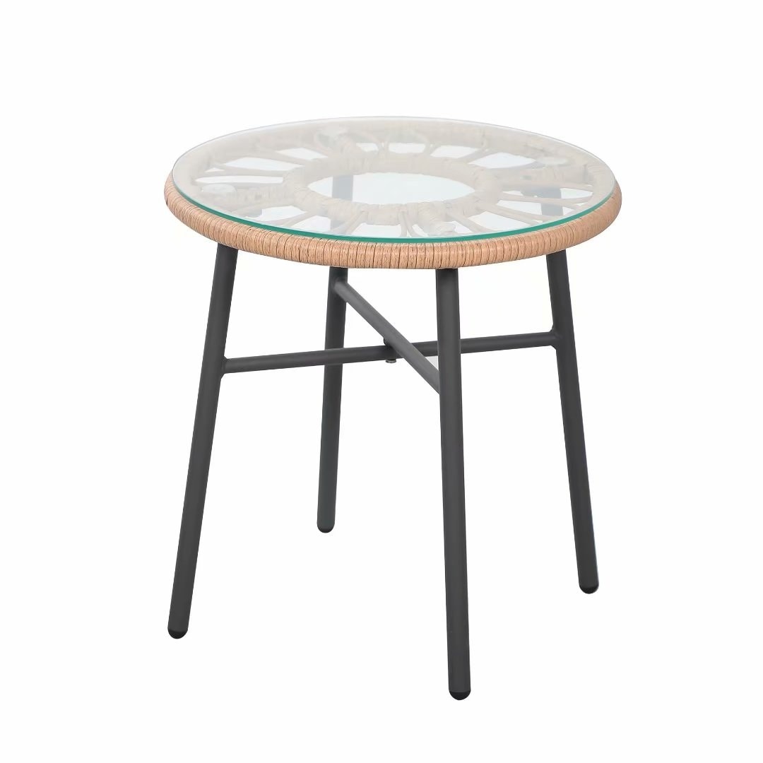3-Piece Outdoor Wicker Bistro Set with Cushions
