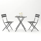 3 Piece Patio Bistro Balcony Chair Table Set