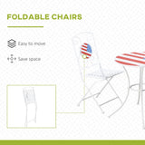 3 Piece Patio Bistro Set, Folding Outdoor Furniture w/ Table & Chairs