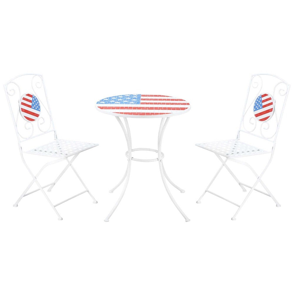 3 Piece Patio Bistro Set, Folding Outdoor Furniture w/ Table & Chairs