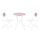 3 Piece Patio Bistro Set, Folding Outdoor Furniture w/ Table & Chairs