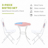 3 Piece Patio Bistro Set, Folding Outdoor Furniture w/ Table & Chairs