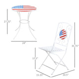 3 Piece Patio Bistro Set, Folding Outdoor Furniture w/ Table & Chairs