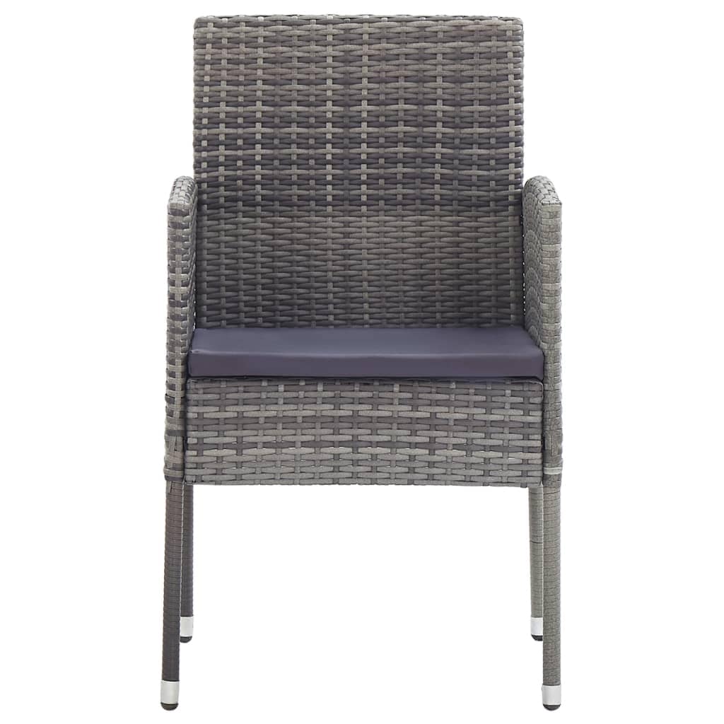 3 Piece Patio Dining Set Gray