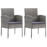 3 Piece Patio Dining Set Gray