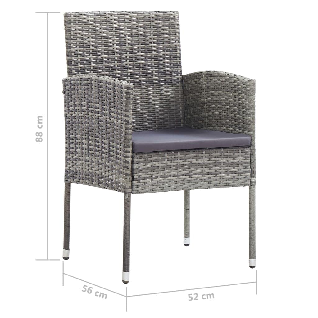 3 Piece Patio Dining Set Gray