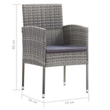 3 Piece Patio Dining Set Gray