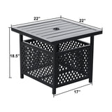 3-Piece Patio Dining Set, Side Metal Table & 2 C Spring Motion Chairs, Conversation Coffee Sets with Umbrella Hole