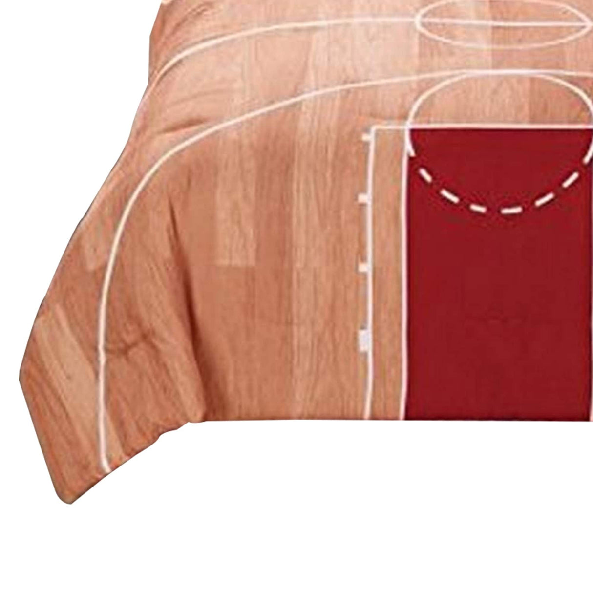 3 Piece Polyester Twin Comforter Set with Basketball Court Print, Multicolor