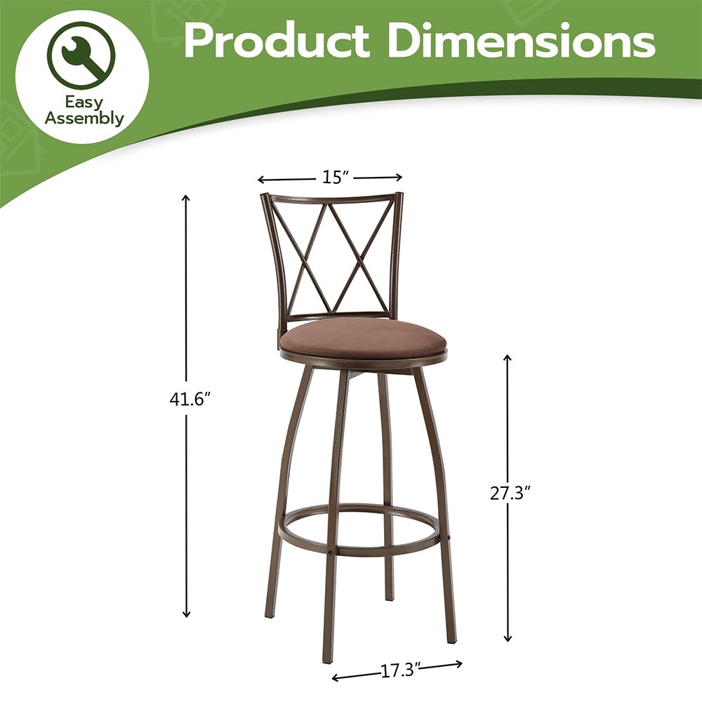 3-Piece Retro Dining Table Furniture Set, Bar Table and Chairs, Storage
