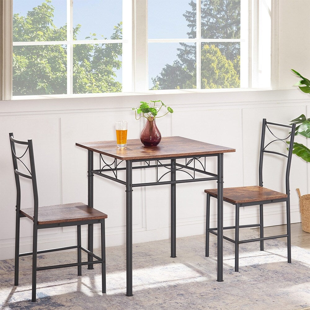 3-Piece Retro Kitchen Dining Room Table Set,Dining Room Table&Chairs