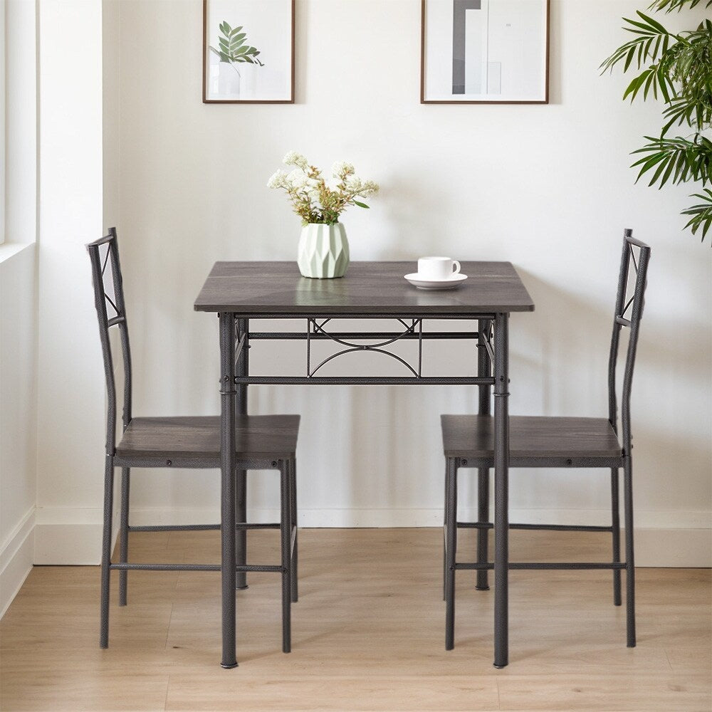 3-Piece Retro Kitchen Dining Room Table Set,Dining Room Table&Chairs