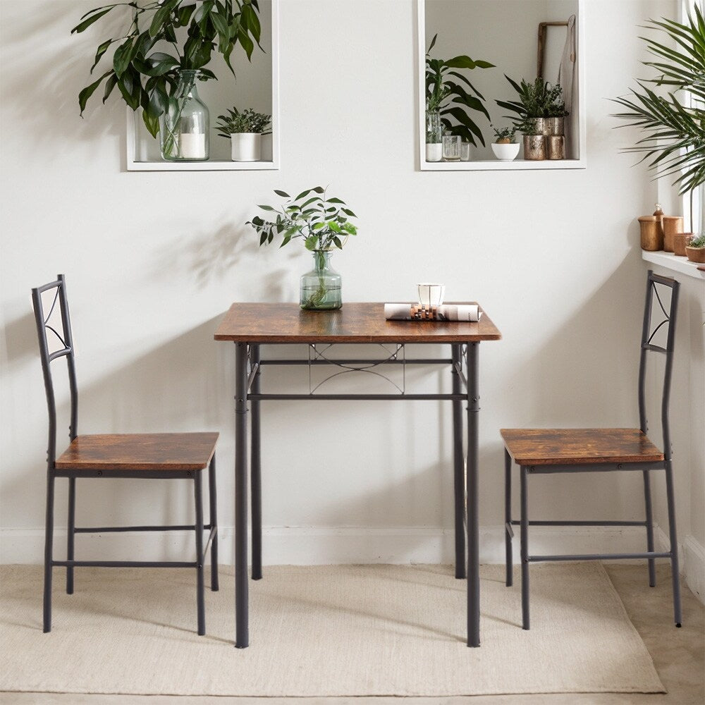 3-Piece Retro Kitchen Dining Room Table Set,Dining Room Table&Chairs