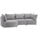 3-Piece Sectional Sofas with 5 Back Cushions and Curved Seat