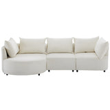 3-Piece Sectional Sofas with 5 Back Cushions and Curved Seat