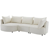 3-Piece Sectional Sofas with 5 Back Cushions and Curved Seat