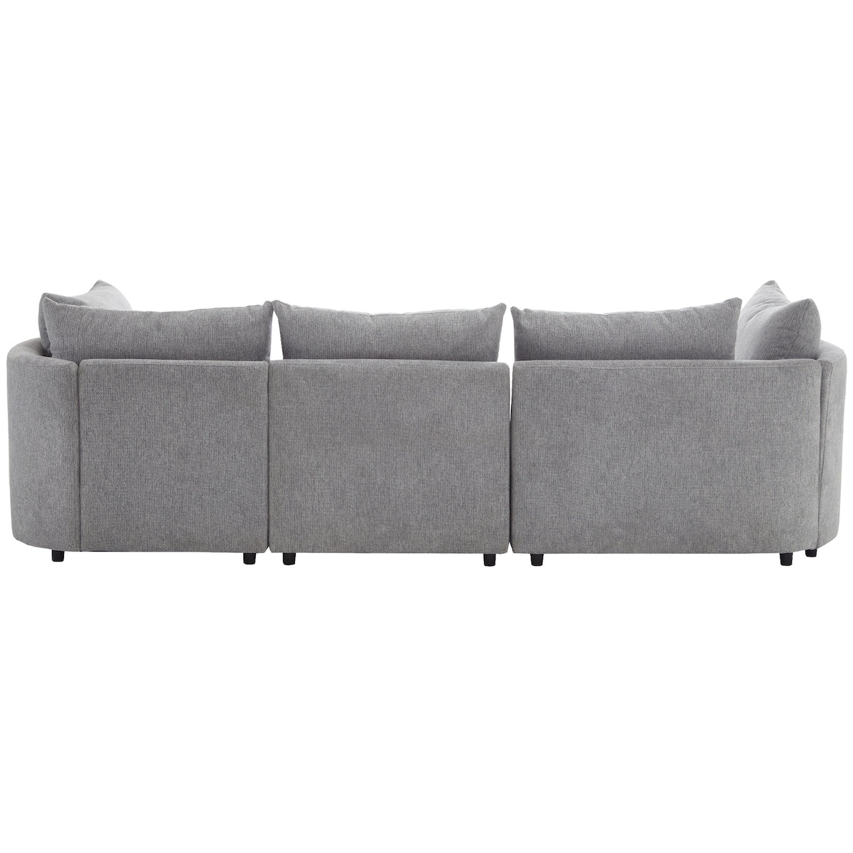 3-Piece Sectional Sofas with 5 Back Cushions and Curved Seat