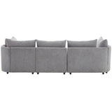 3-Piece Sectional Sofas with 5 Back Cushions and Curved Seat