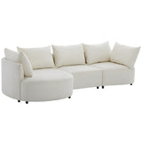 3-Piece Sectional Sofas with 5 Back Cushions and Curved Seat