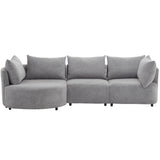 3-Piece Sectional Sofas with 5 Back Cushions and Curved Seat