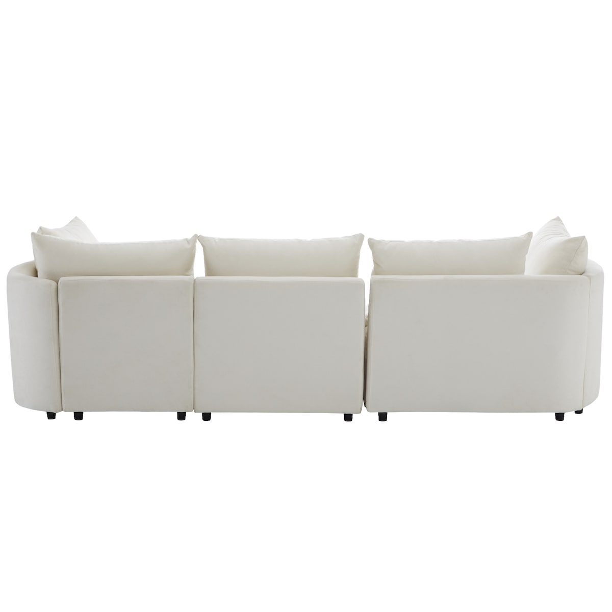 3-Piece Sectional Sofas with 5 Back Cushions and Curved Seat
