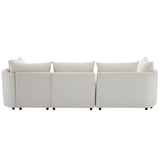 3-Piece Sectional Sofas with 5 Back Cushions and Curved Seat