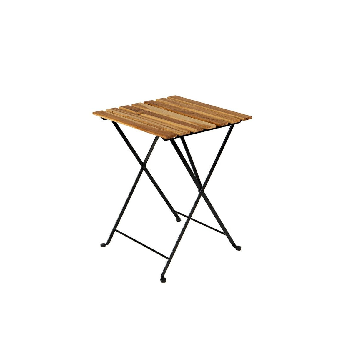 3-Piece Teak Wood Patio Bistro Set,Includes 1 Folding Table and 2 Folding Chairs with 2 Cushions