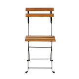 3-Piece Teak Wood Patio Bistro Set,Includes 1 Folding Table and 2 Folding Chairs with 2 Cushions