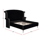 3 Piece Velvet Upholstered Bedroom Set in Black and Metallic