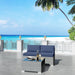 3-Piece Wicker Outdoor Patio Furniture Sectional Conversation Set with Cushion and Side Table