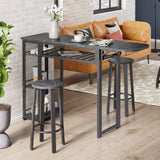 3 Pieces Bar Pub Table Set with Two Stools