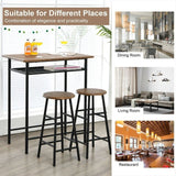 3 Pieces Bar Table Modern Counter Height Dining Set Table