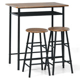 3 Pieces Bar Table Modern Counter Height Dining Set Table