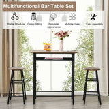 3 Pieces Bar Table Modern Counter Height Dining Set Table