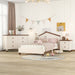3-Pieces Bedroom Sets Twin Size Platform Bed with Nightstand and Storage Dresser