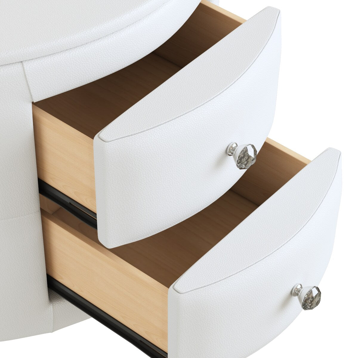 3-Pieces Bedroom Sets With Queen LED Storage Platform Bed and 2 Nightstands