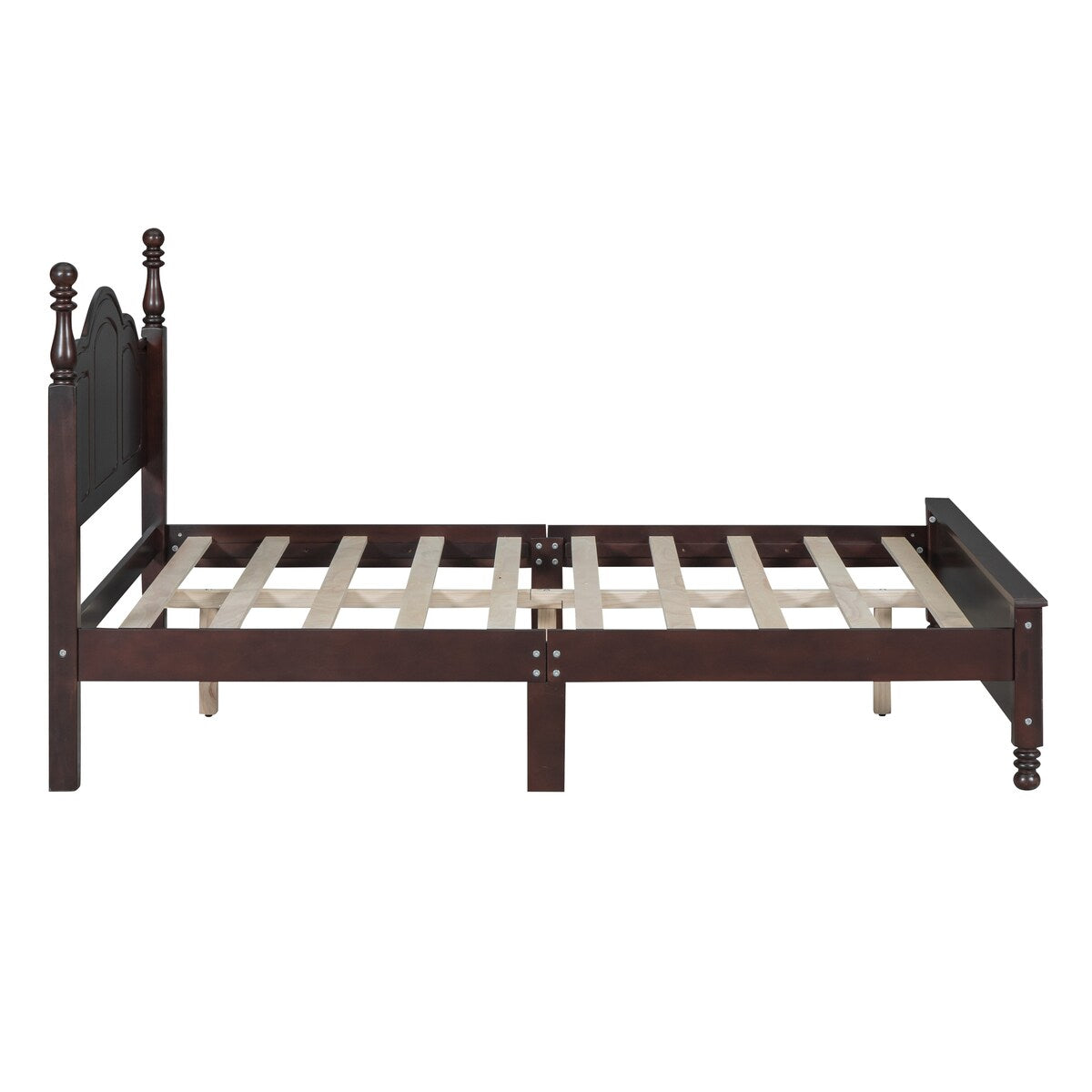 3-Pieces Bedroom Sets with Full Size Wood Platform Bed and Two Nightstands