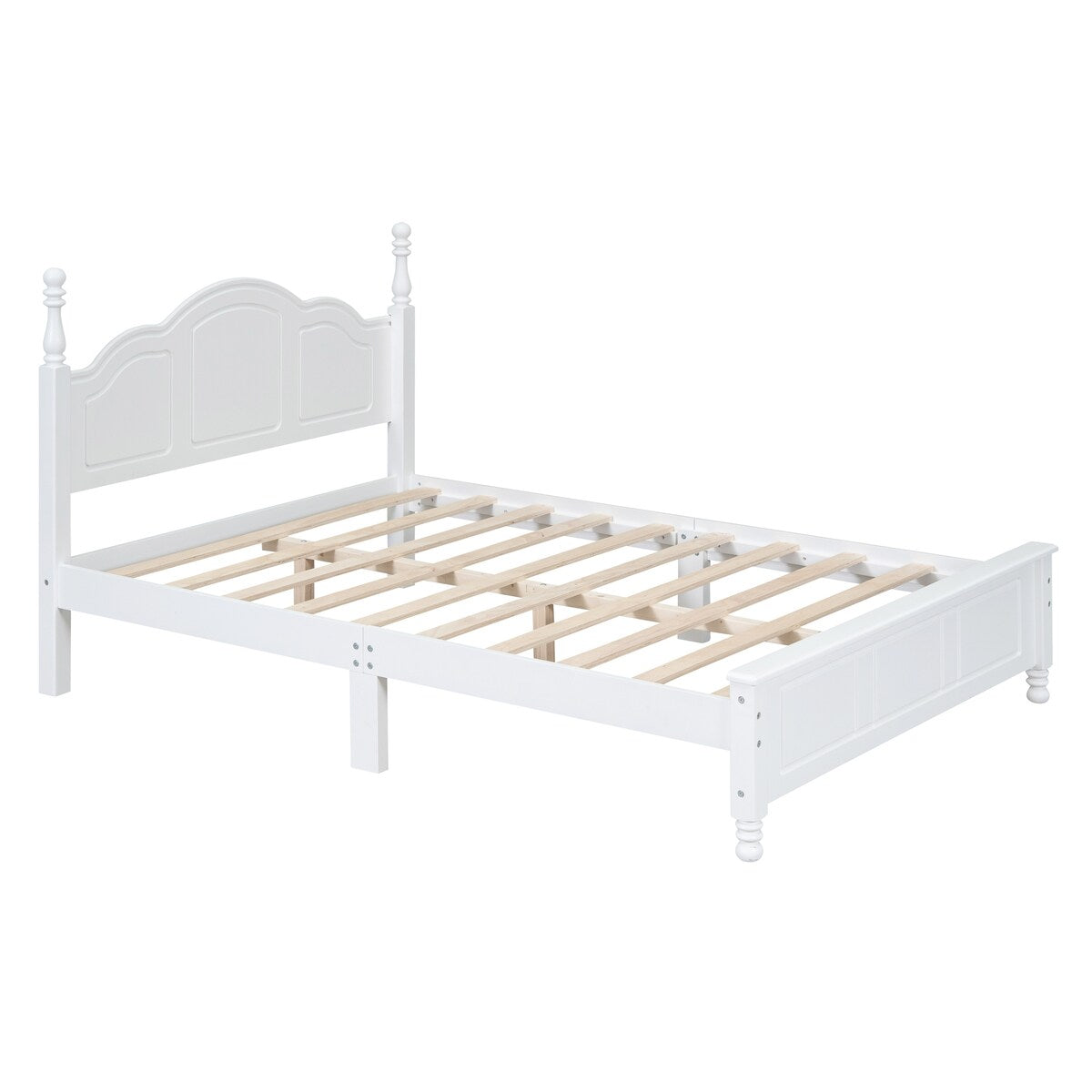 3-Pieces Bedroom Sets with Full Size Wood Platform Bed and Two Nightstands