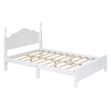 3-Pieces Bedroom Sets with Full Size Wood Platform Bed and Two Nightstands