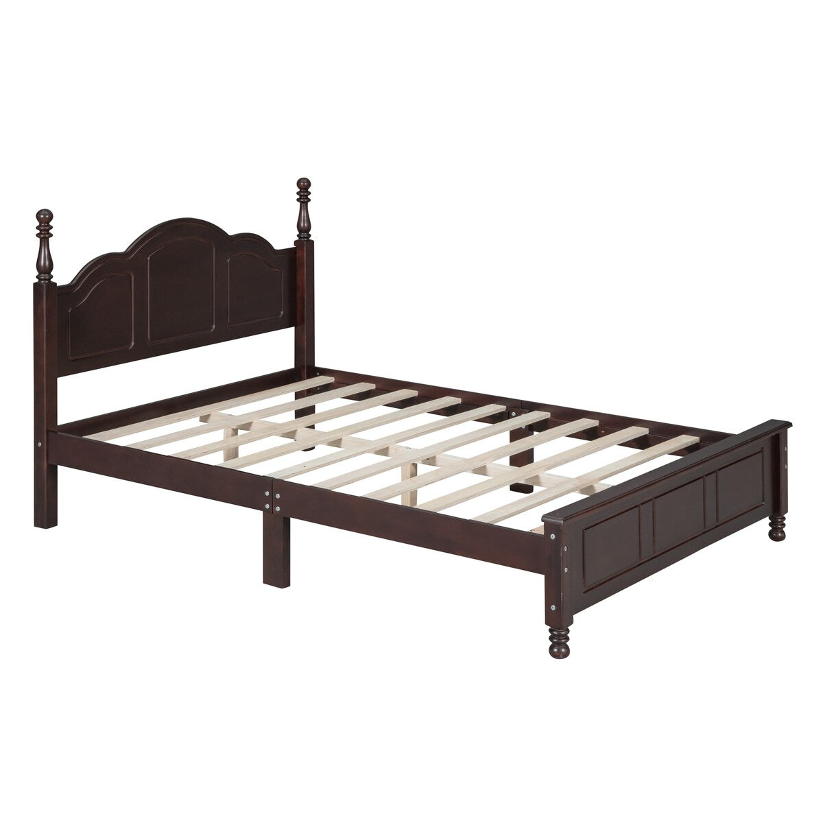 3-Pieces Bedroom Sets with Full Size Wood Platform Bed and Two Nightstands