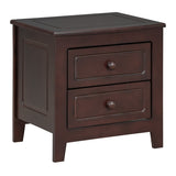 3-Pieces Bedroom Sets with Full Size Wood Platform Bed and Two Nightstands
