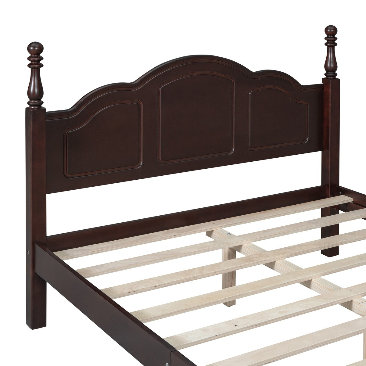 3-Pieces Bedroom Sets with Full Size Wood Platform Bed and Two Nightstands