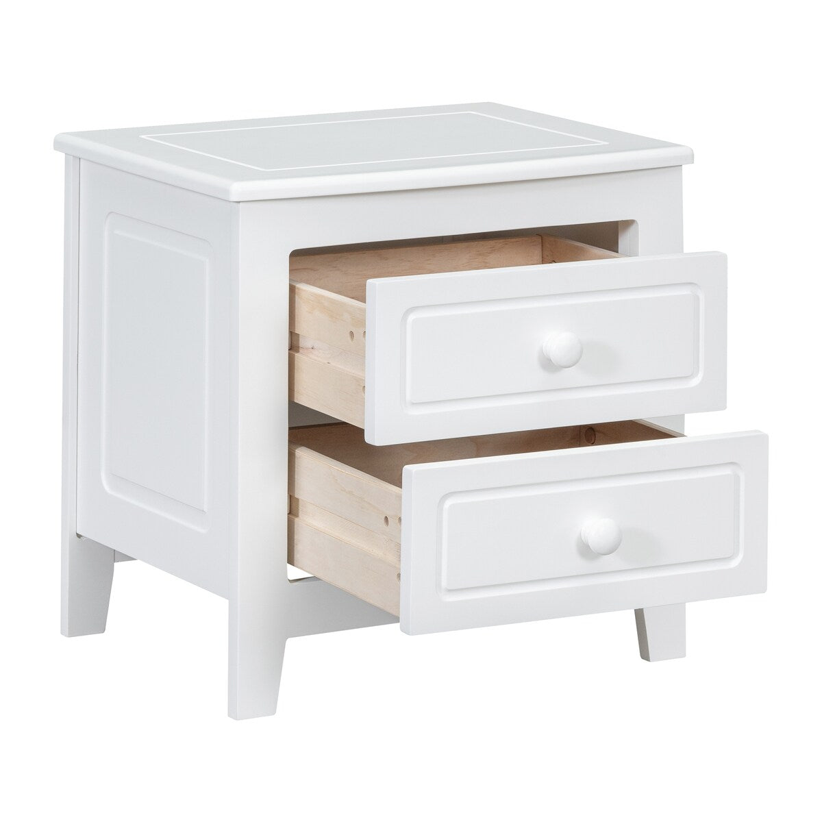 3-Pieces Bedroom Sets with Full Size Wood Platform Bed and Two Nightstands
