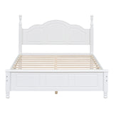 3-Pieces Bedroom Sets with Full Size Wood Platform Bed and Two Nightstands