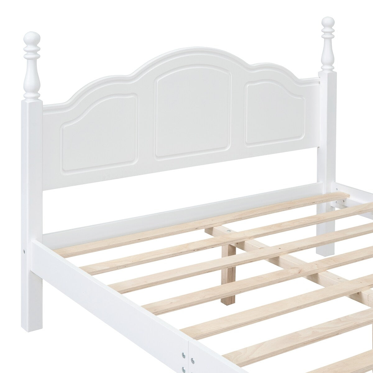 3-Pieces Bedroom Sets with Full Size Wood Platform Bed and Two Nightstands