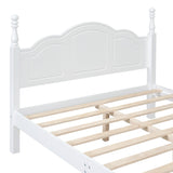 3-Pieces Bedroom Sets with Full Size Wood Platform Bed and Two Nightstands